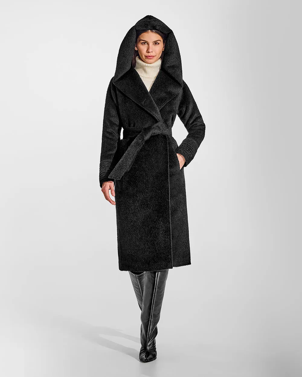 Bouclé Alpaca Long Hooded Coat sold by Sentaler product image thumbnail 2