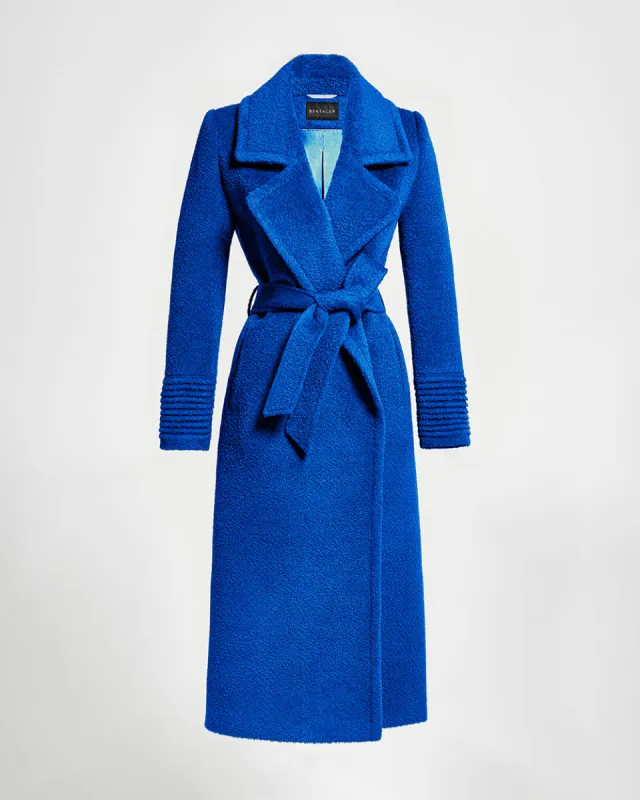Bouclé Alpaca Long Notched Collar Wrap Coat sold by Sentaler