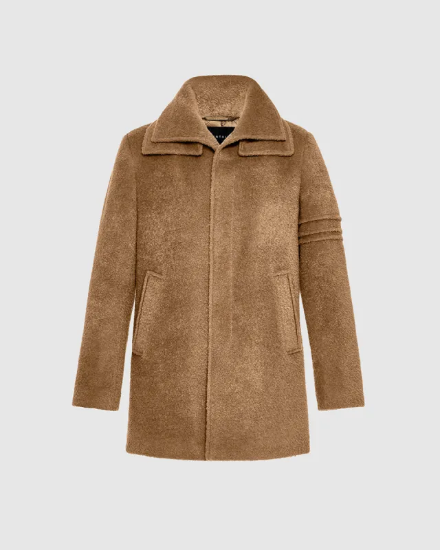 Bouclé Alpaca Double Collar Topcoat sold by Sentaler