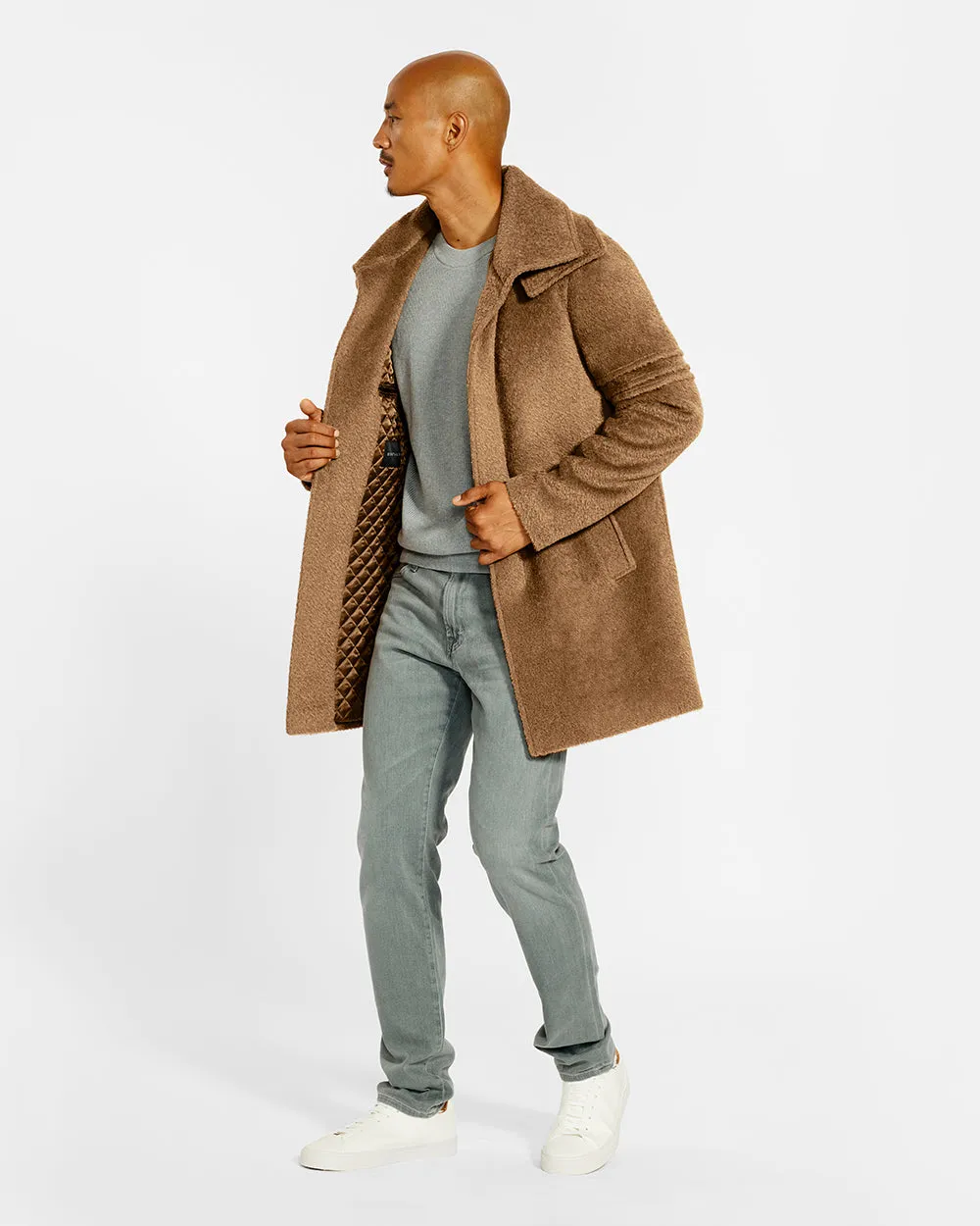 Bouclé Alpaca Double Collar Topcoat sold by Sentaler product image thumbnail 4