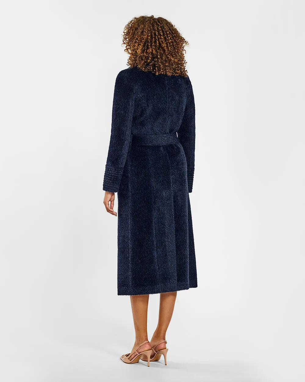 Bouclé Alpaca Long Notched Collar Wrap Coat sold by Sentaler product image thumbnail 5