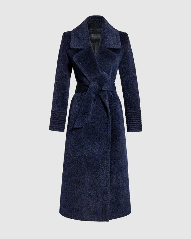Bouclé Alpaca Long Notched Collar Wrap Coat sold by Sentaler
