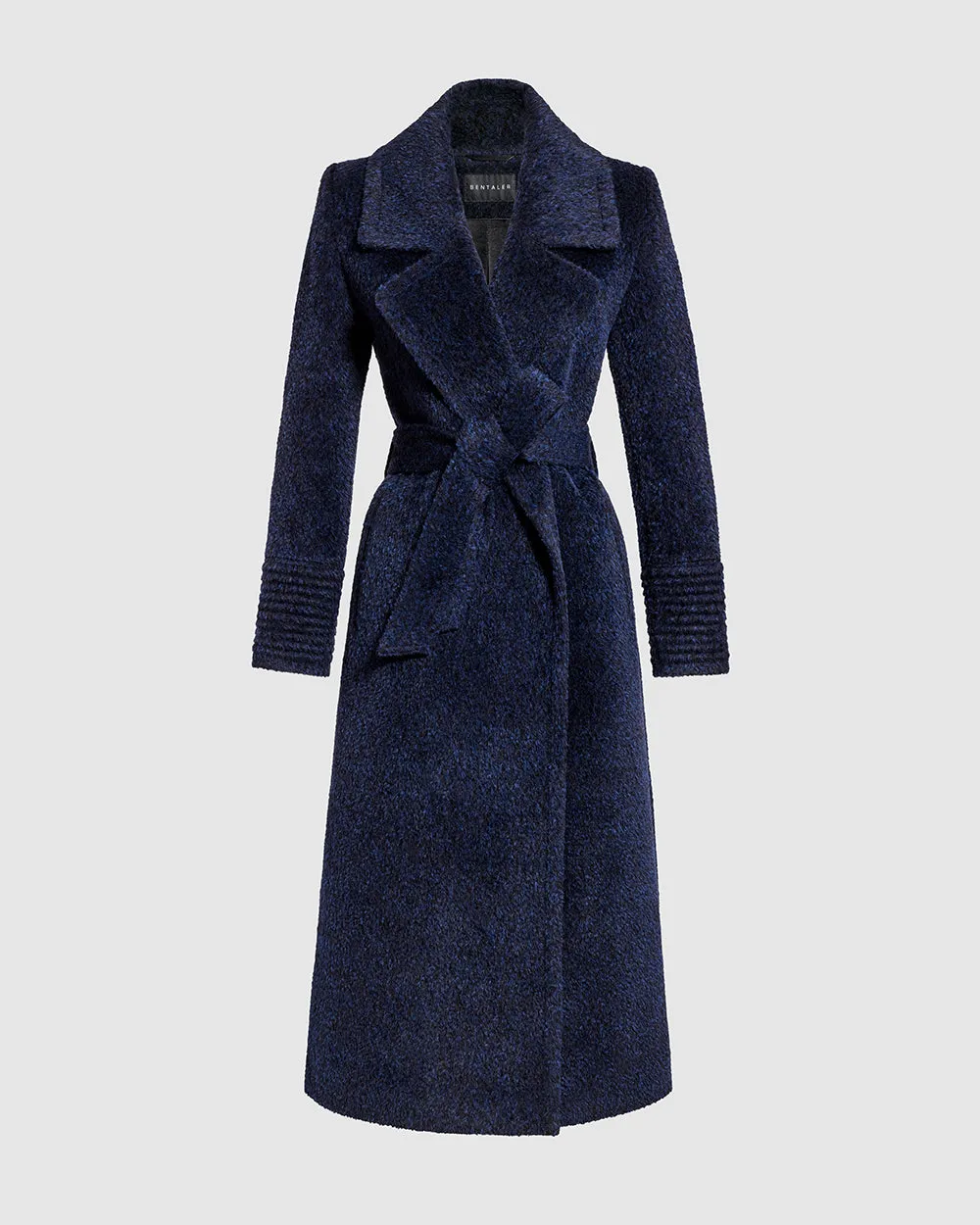 Bouclé Alpaca Long Notched Collar Wrap Coat sold by Sentaler