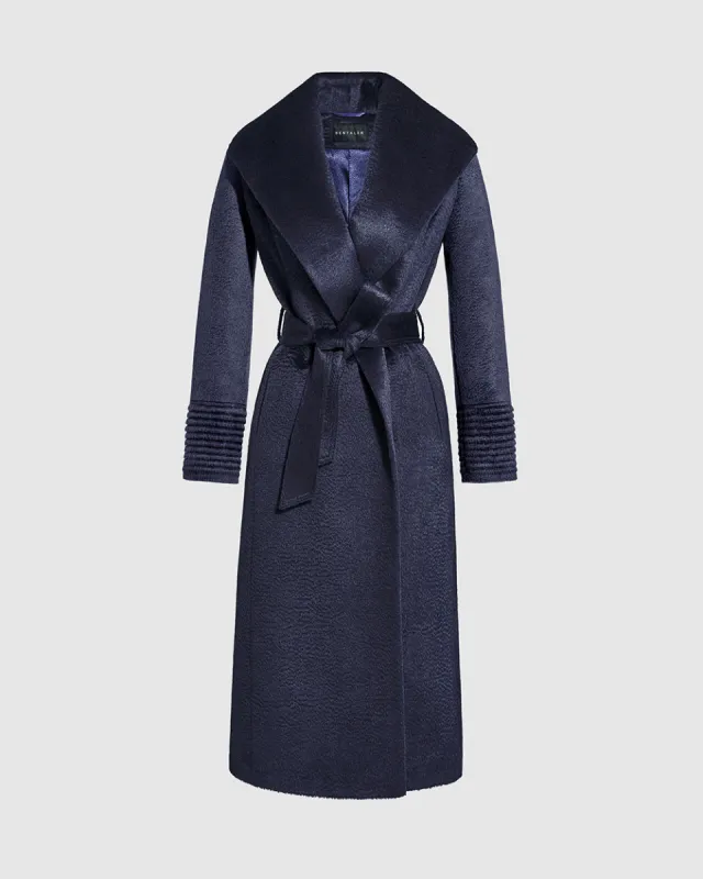 Suri Alpaca Long Shawl Collar Wrap Coat sold by Sentaler