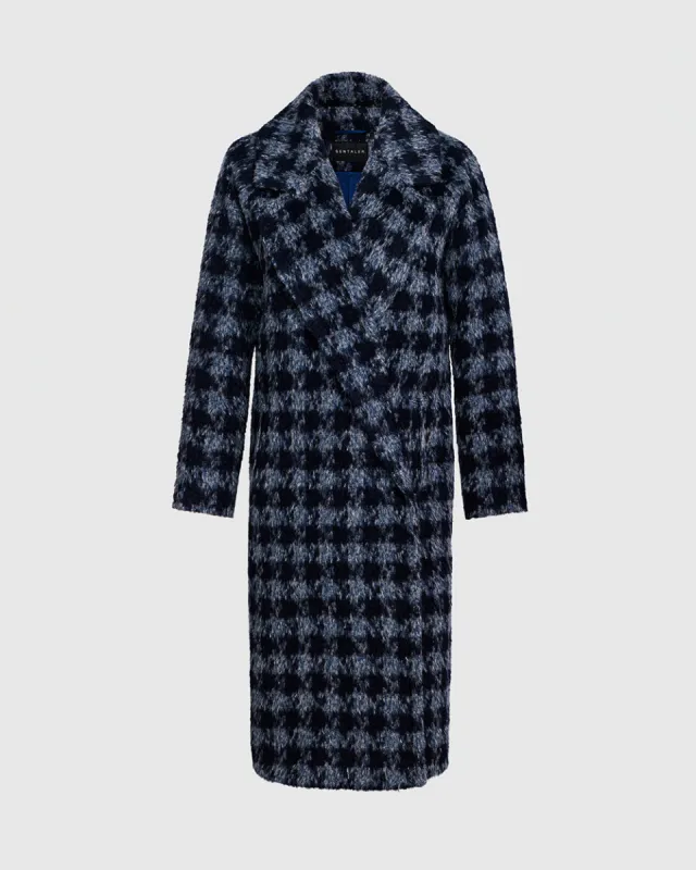 Houndstooth Alpaca Long Raglan Sleeve Notched Collar Coat sold by Sentaler