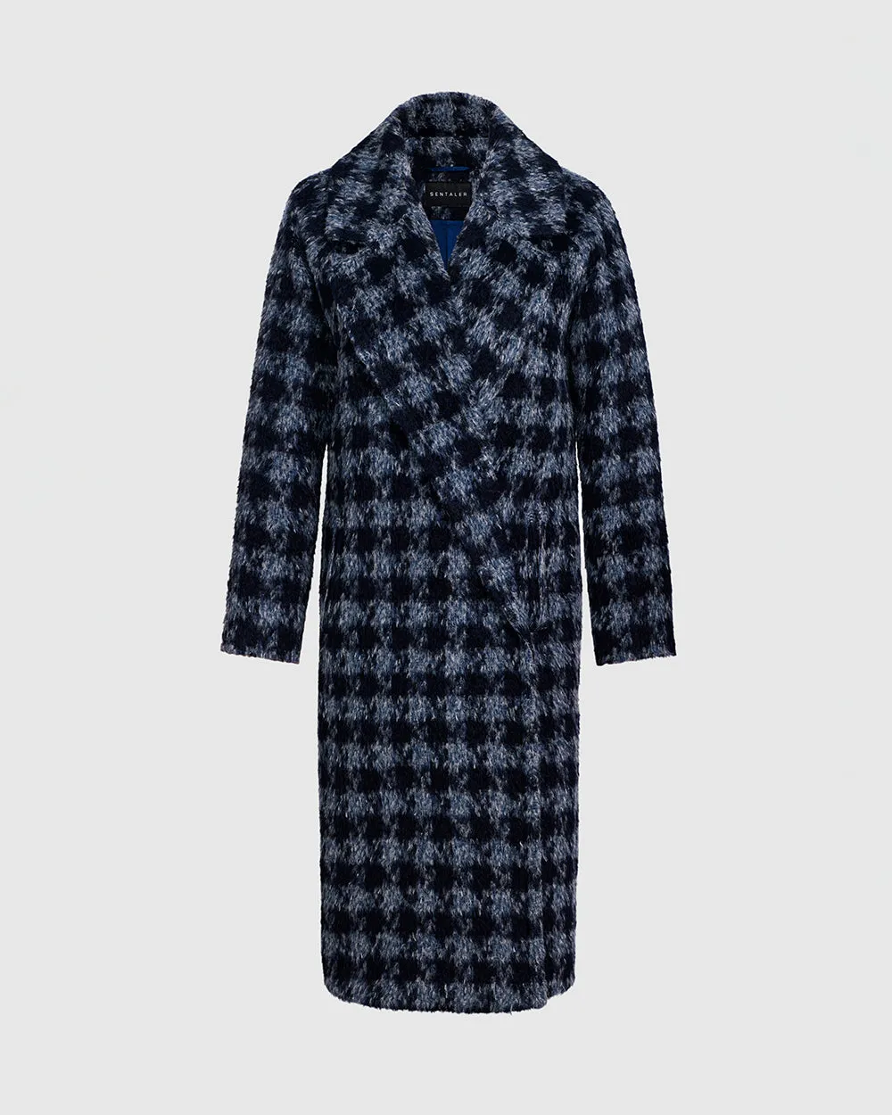 Houndstooth Alpaca Long Raglan Sleeve Notched Collar Coat sold by Sentaler
