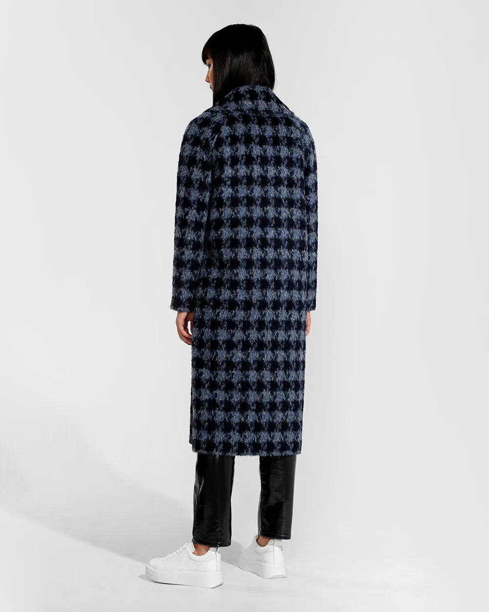 Houndstooth Alpaca Long Raglan Sleeve Notched Collar Coat sold by Sentaler product image thumbnail 5