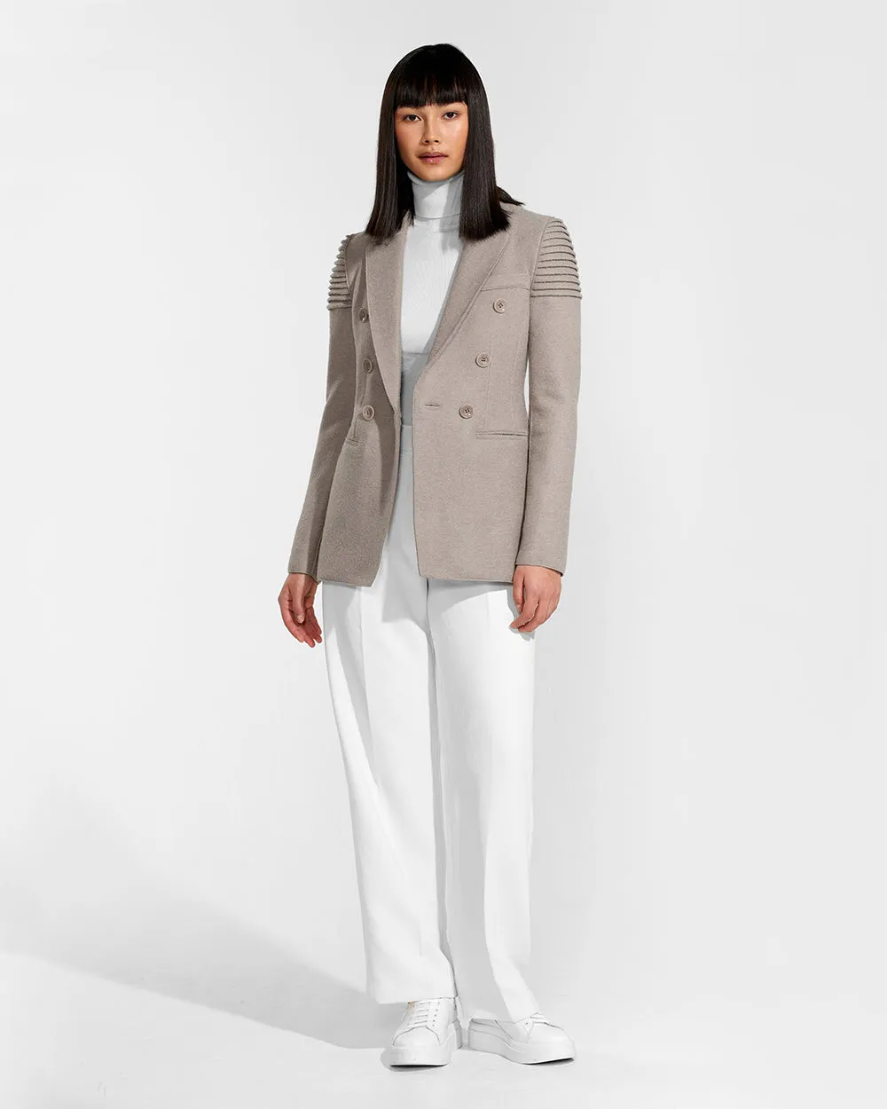 Superfine Alpaca Double Breasted Peak Collar Blazer Coat sold by Sentaler product image thumbnail 3