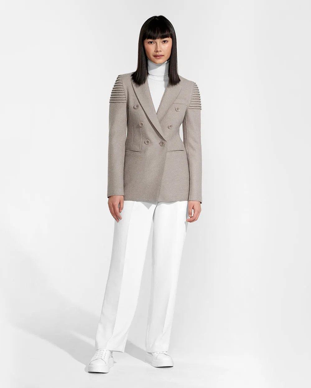 Superfine Alpaca Double Breasted Peak Collar Blazer Coat sold by Sentaler product image thumbnail 2