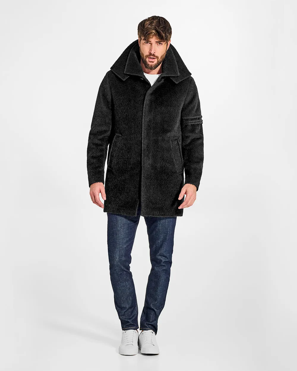 Bouclé Alpaca Double Collar Topcoat sold by Sentaler product image thumbnail 2