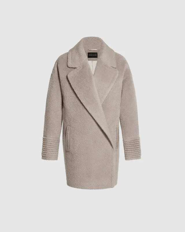 Bouclé Alpaca Mid Length Oversized Notched Collar Coat sold by Sentaler