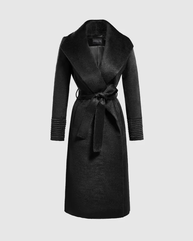 Suri Alpaca Long Shawl Collar Wrap Coat sold by Sentaler
