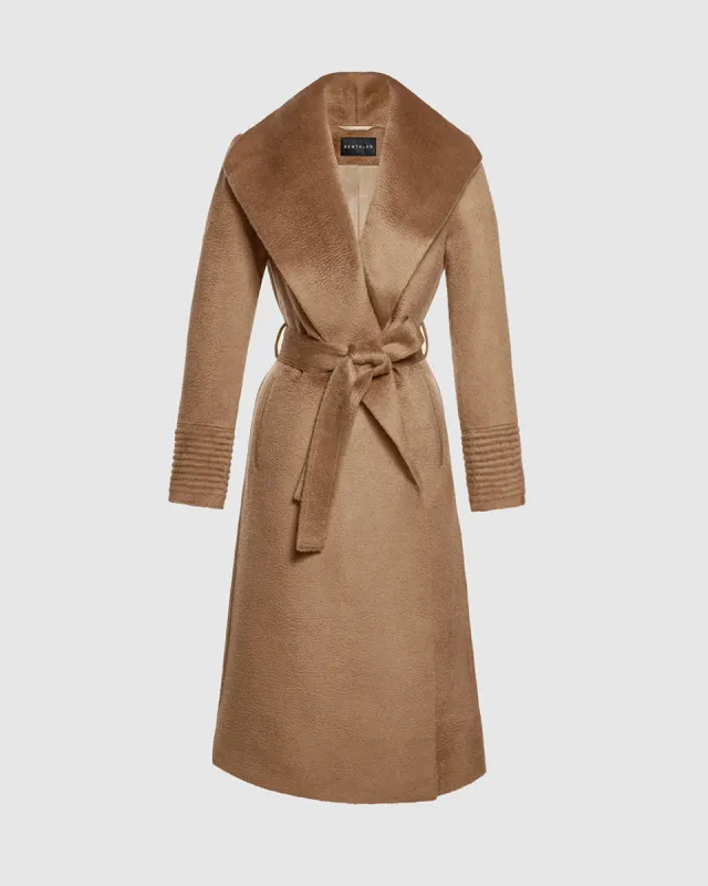 Suri Alpaca Long Shawl Collar Wrap Coat sold by Sentaler