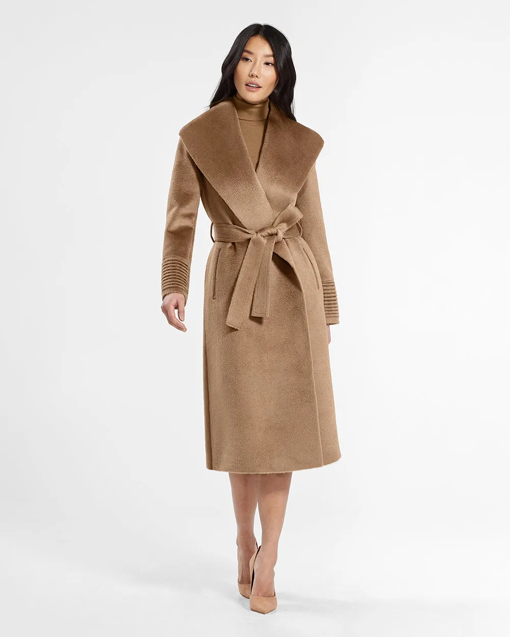 Suri Alpaca Long Shawl Collar Wrap Coat sold by Sentaler product image thumbnail 2