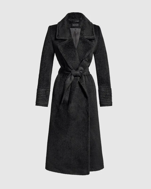 Bouclé Alpaca Long Notched Collar Wrap Coat sold by Sentaler