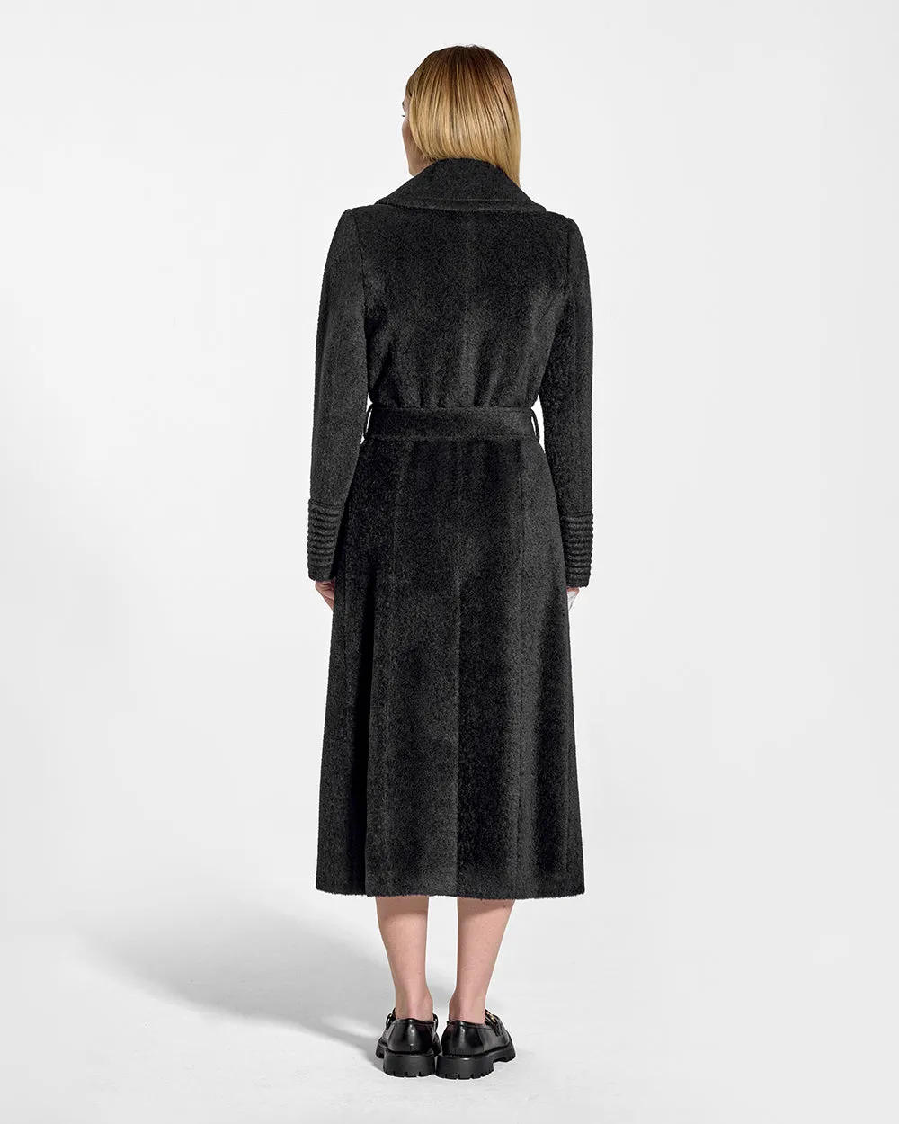 Bouclé Alpaca Long Notched Collar Wrap Coat sold by Sentaler product image thumbnail 5