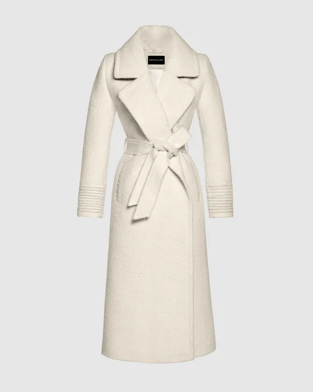 Bouclé Alpaca Long Notched Collar Wrap Coat sold by Sentaler