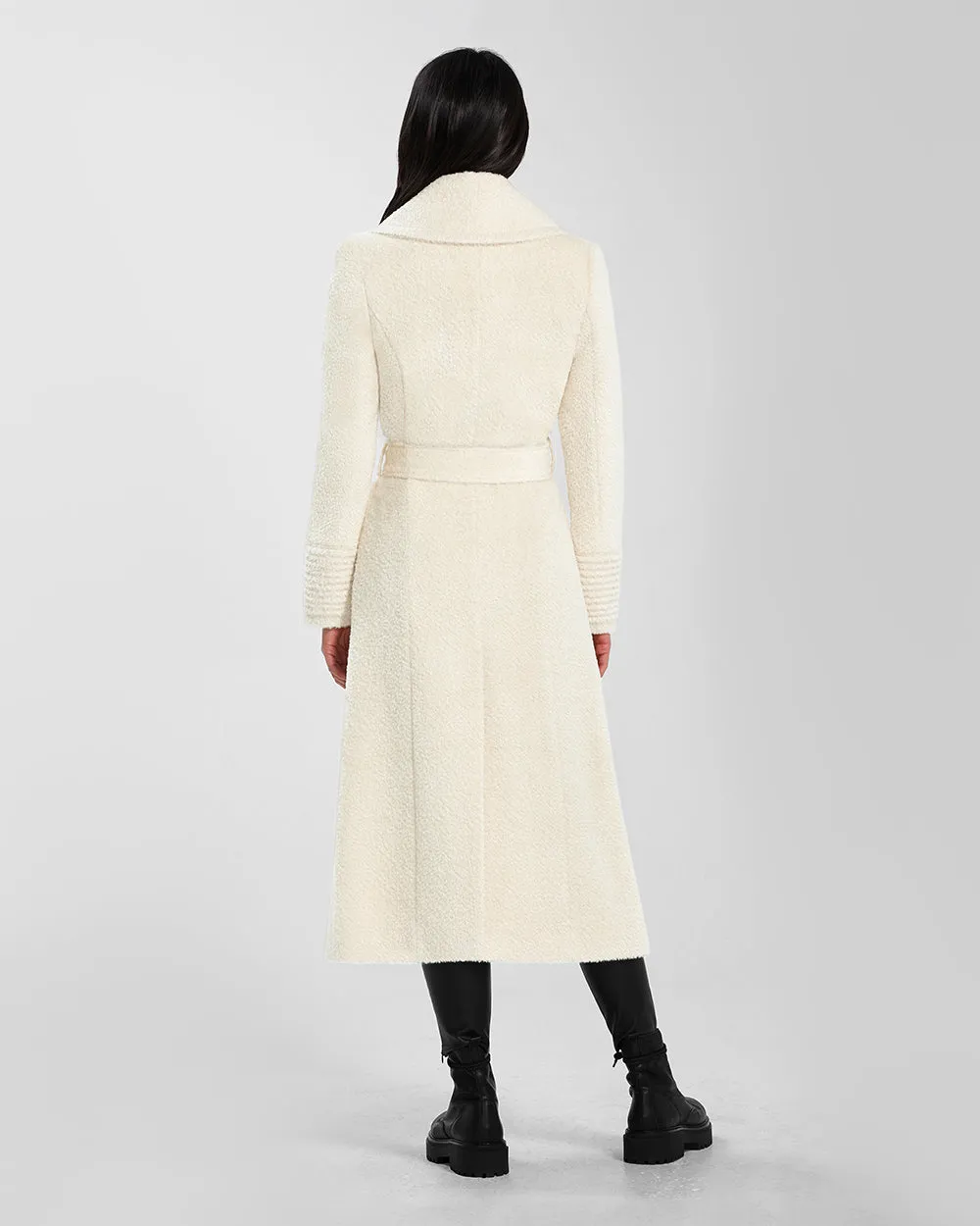 Bouclé Alpaca Long Notched Collar Wrap Coat sold by Sentaler product image thumbnail 5