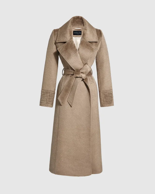 Suri Alpaca Long Notched Collar Wrap Coat sold by Sentaler