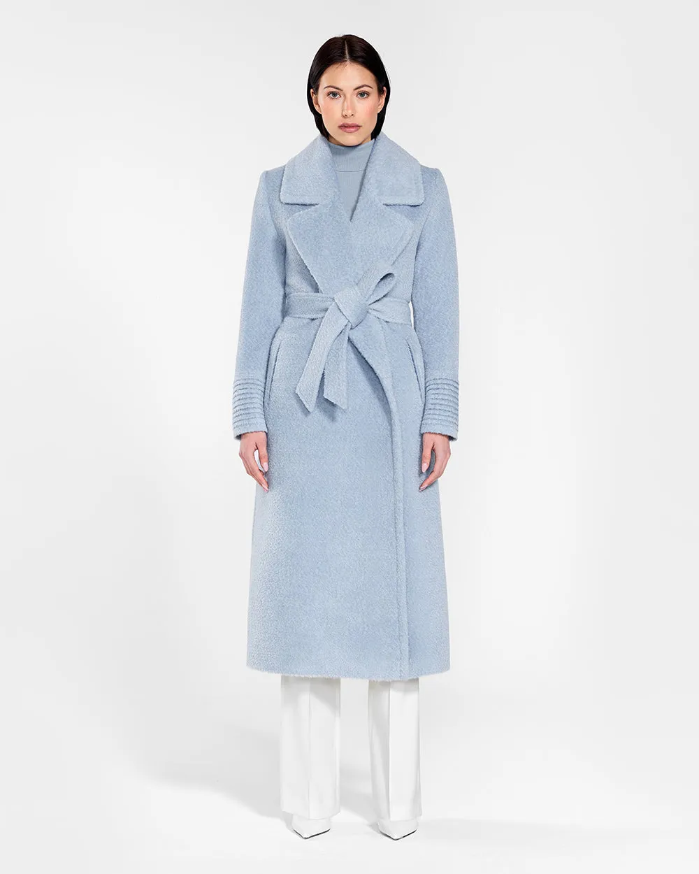 Bouclé Alpaca Long Notched Collar Wrap Coat sold by Sentaler product image thumbnail 2