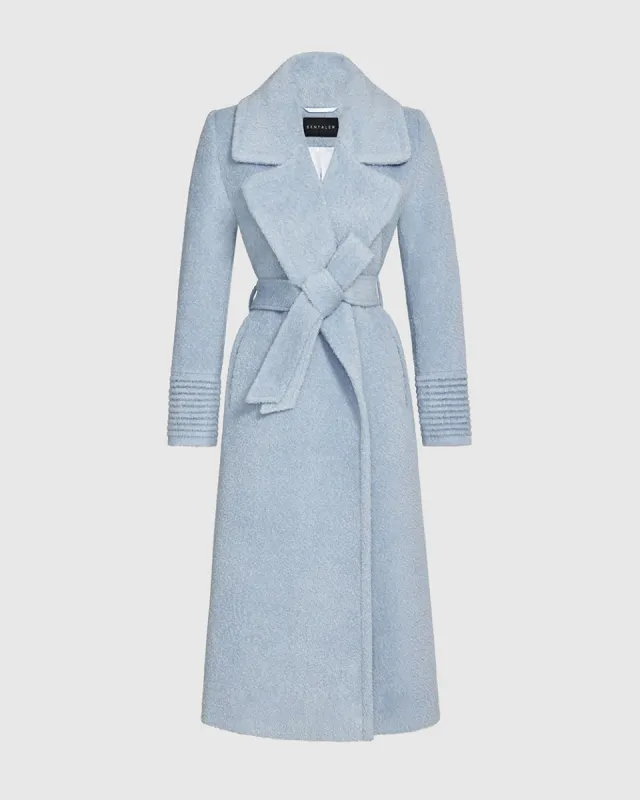 Bouclé Alpaca Long Notched Collar Wrap Coat sold by Sentaler