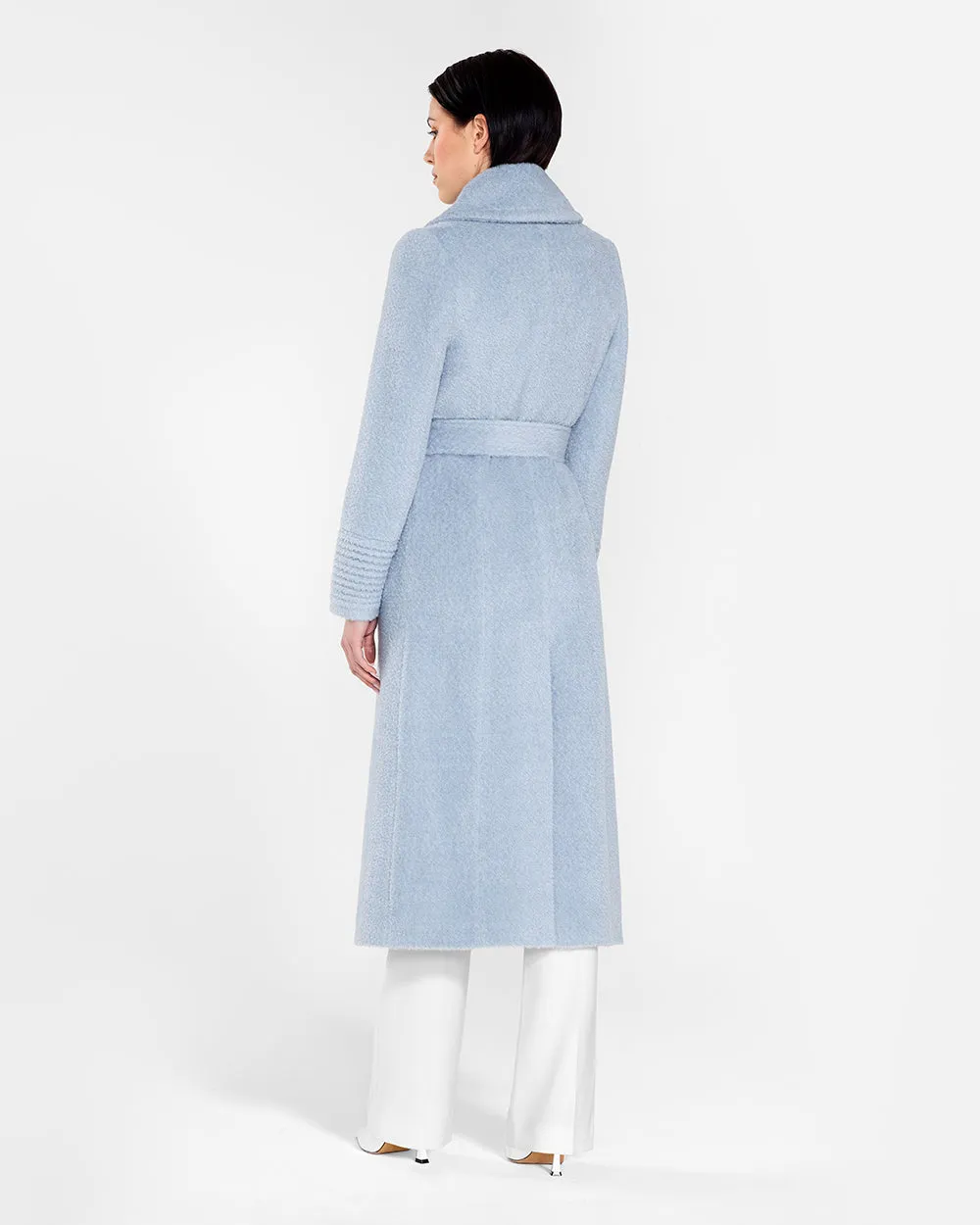 Bouclé Alpaca Long Notched Collar Wrap Coat sold by Sentaler product image thumbnail 5