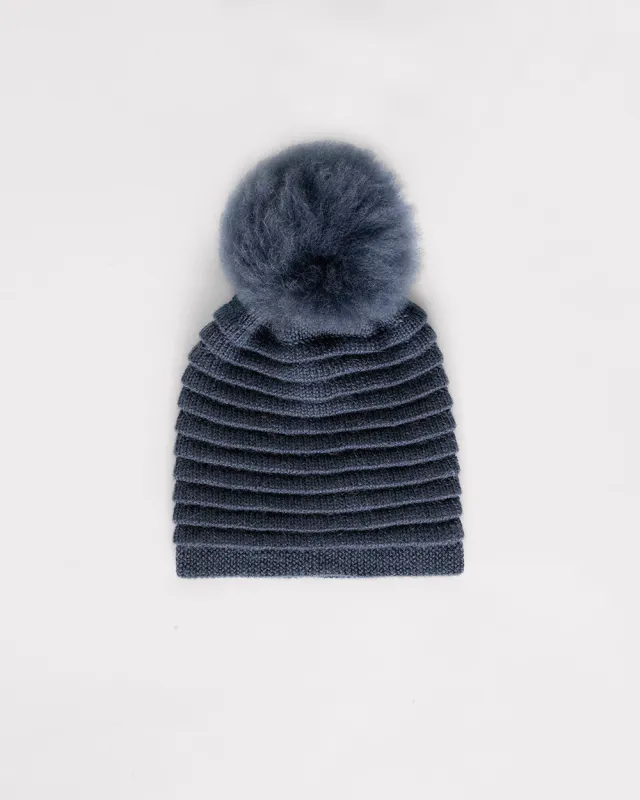 Adult Ribbed Hat With Oversized Fur Pompon sold by Sentaler