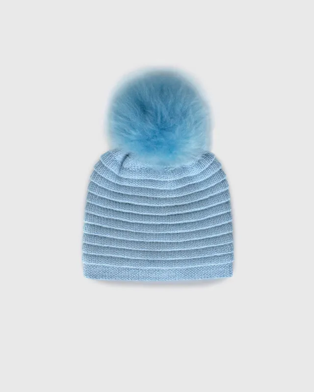 Adult Ribbed Hat With Oversized Fur Pompon sold by Sentaler
