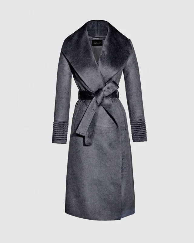 Suri Alpaca Long Shawl Collar Wrap Coat sold by Sentaler