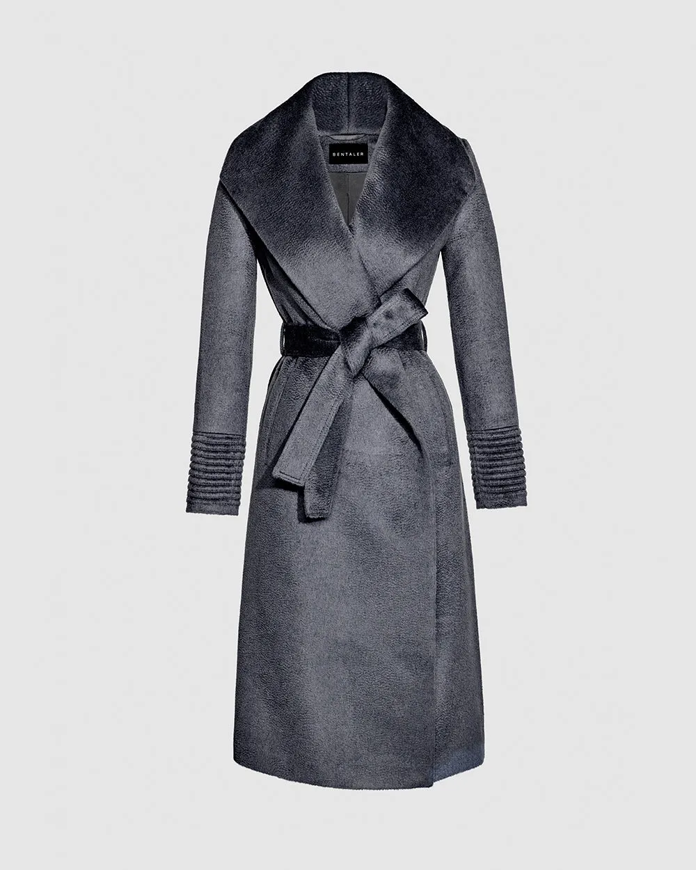 Suri Alpaca Long Shawl Collar Wrap Coat sold by Sentaler
