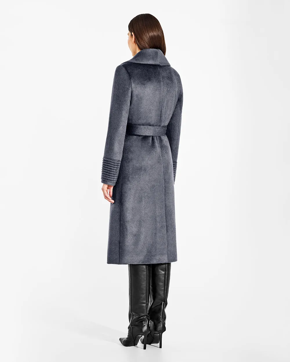 Suri Alpaca Long Shawl Collar Wrap Coat sold by Sentaler product image thumbnail 5