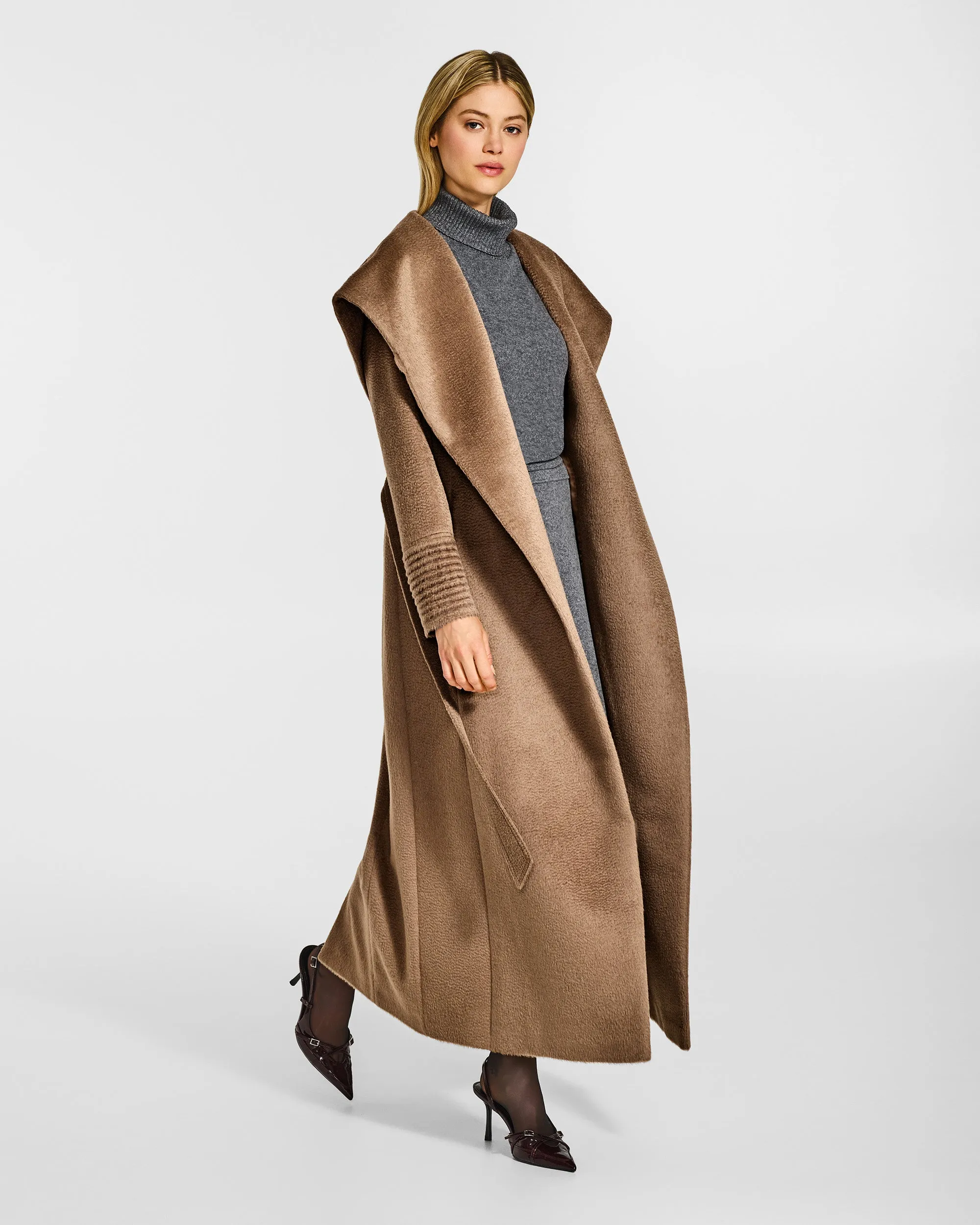 Suri Alpaca Maxi Hooded Wrap Coat sold by Sentaler product image thumbnail 5