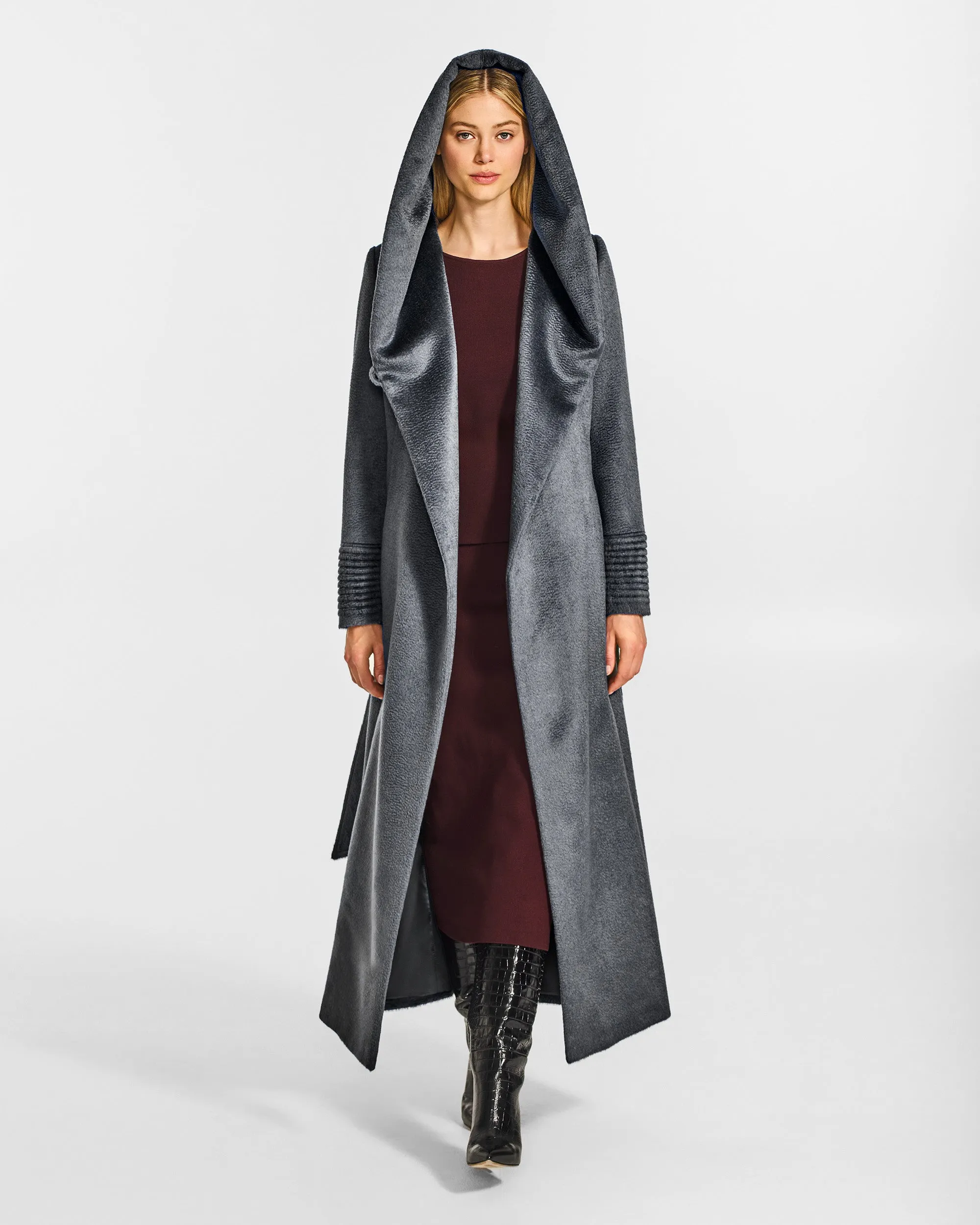 Suri Alpaca Maxi Hooded Wrap Coat sold by Sentaler product image thumbnail 3