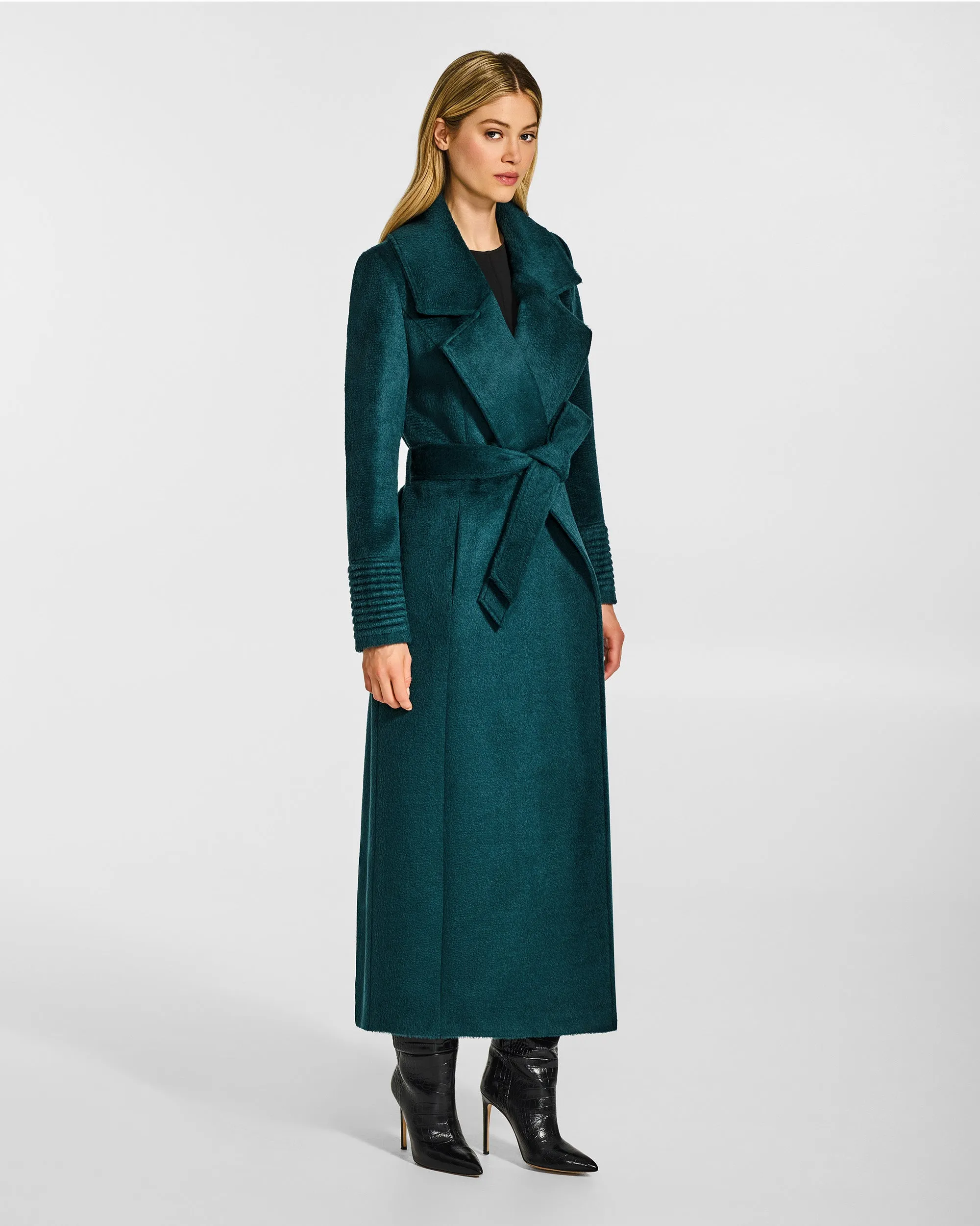 Suri Alpaca Maxi Notched Collar Wrap Coat sold by Sentaler product image thumbnail 4