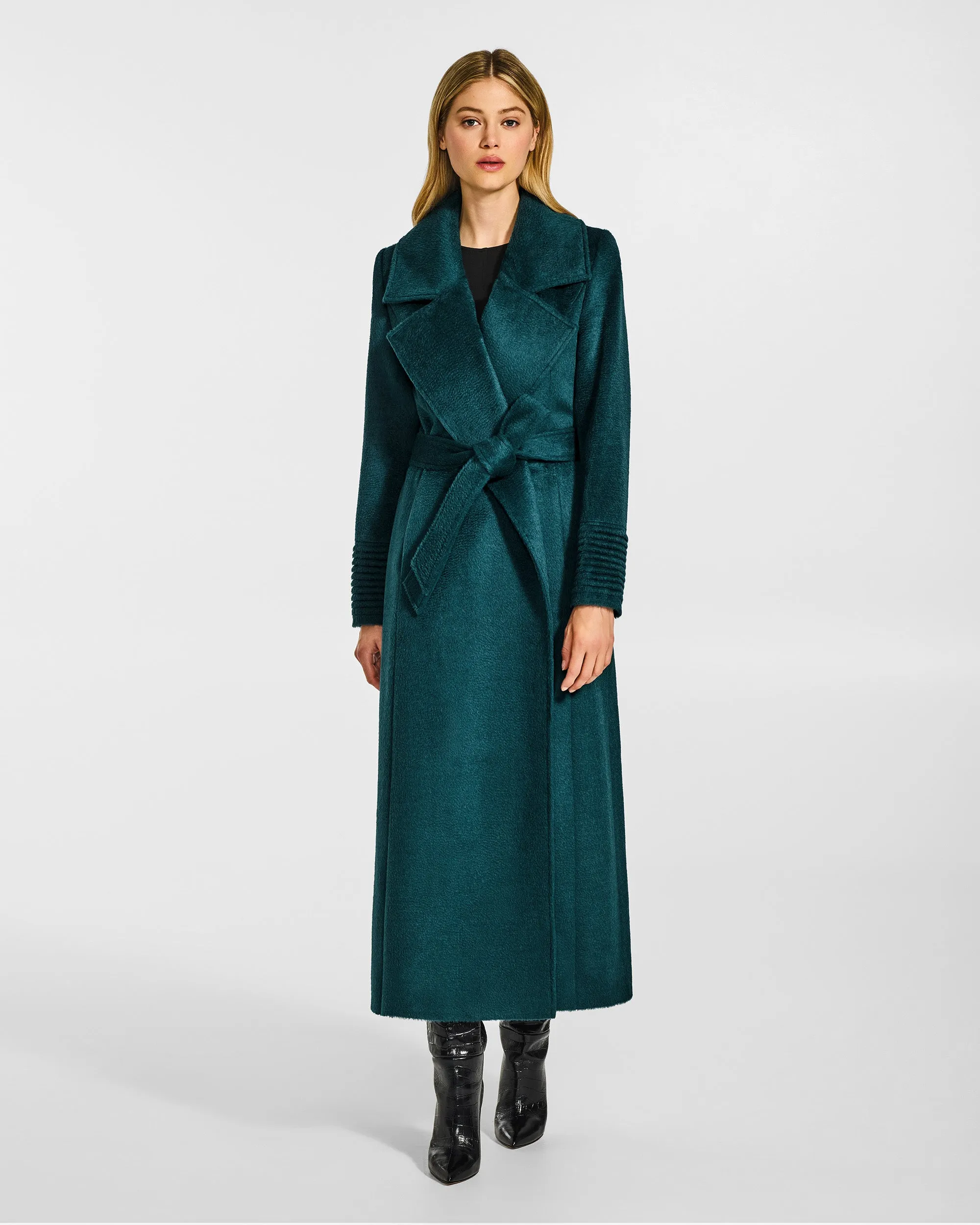 Suri Alpaca Maxi Notched Collar Wrap Coat sold by Sentaler product image thumbnail 2