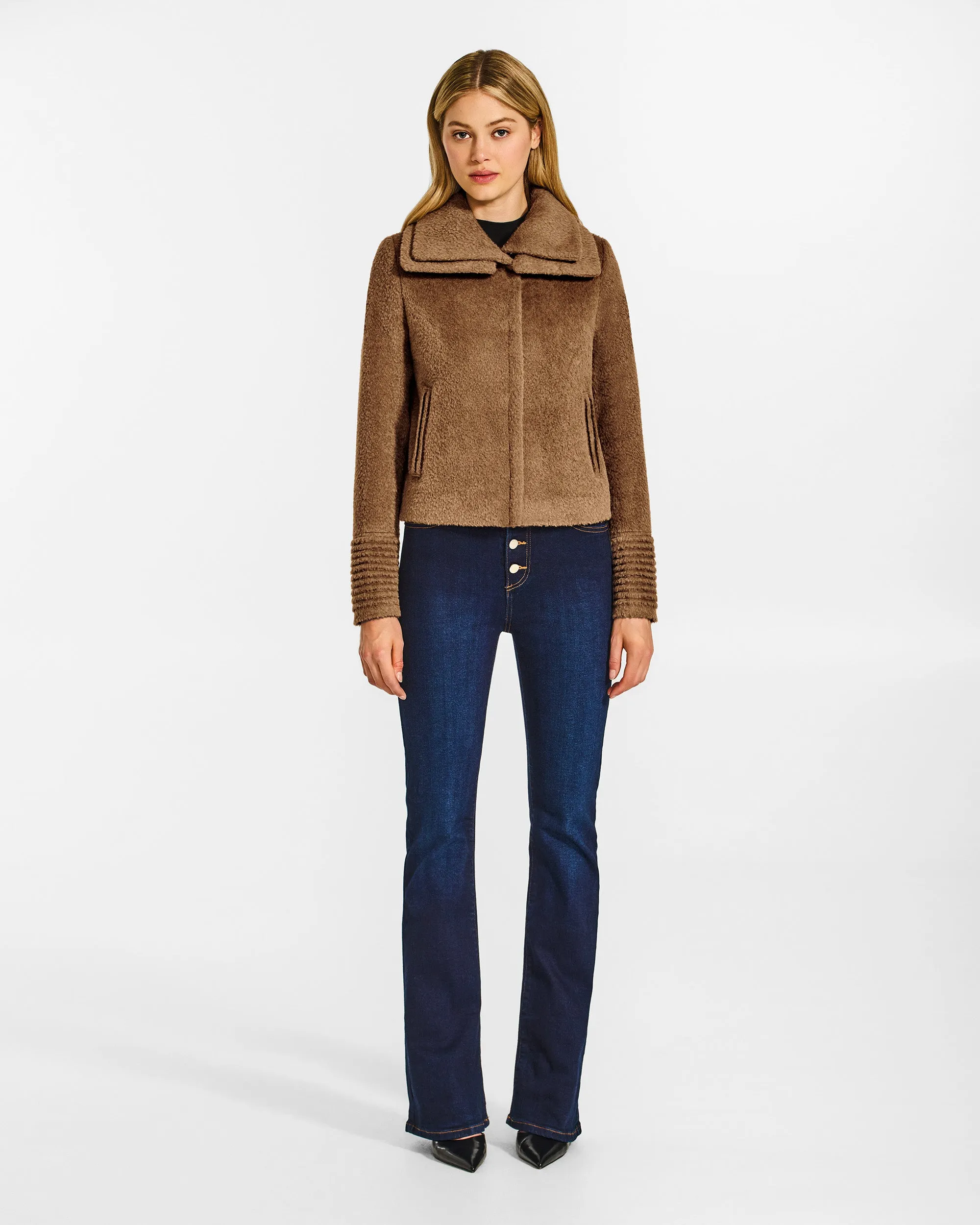 Bouclé Alpaca Moto Jacket with Signature Double Collar sold by Sentaler product image thumbnail 2