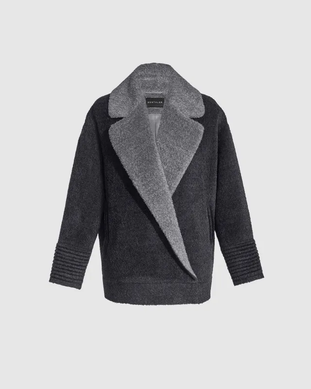 Bouclé Alpaca Dropped Shoulder Aviator Jacket sold by Sentaler