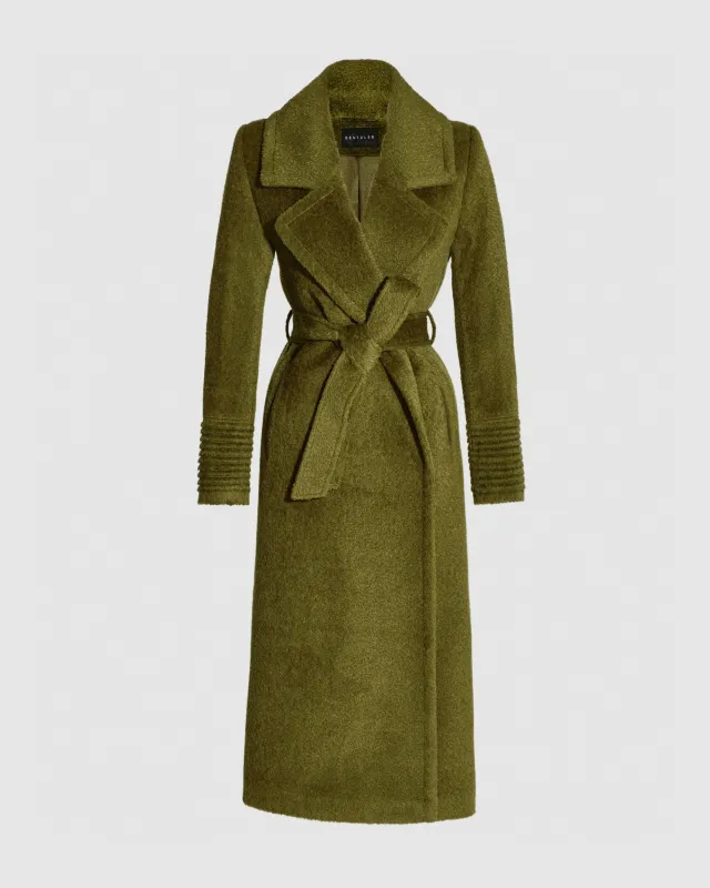 Bouclé Alpaca Long Notched Collar Wrap Coat sold by Sentaler