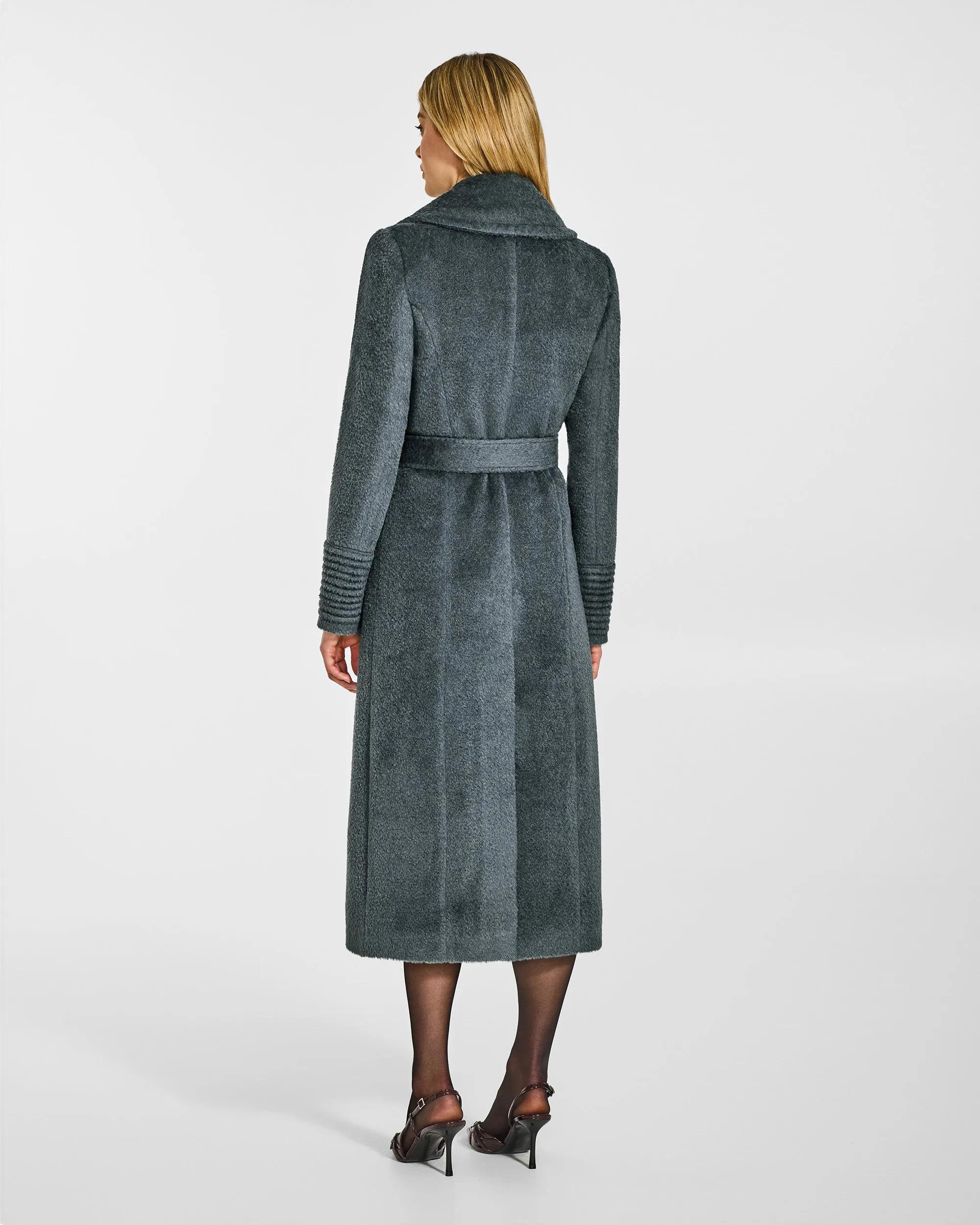 Bouclé Alpaca Long Notched Collar Wrap Coat sold by Sentaler product image thumbnail 5