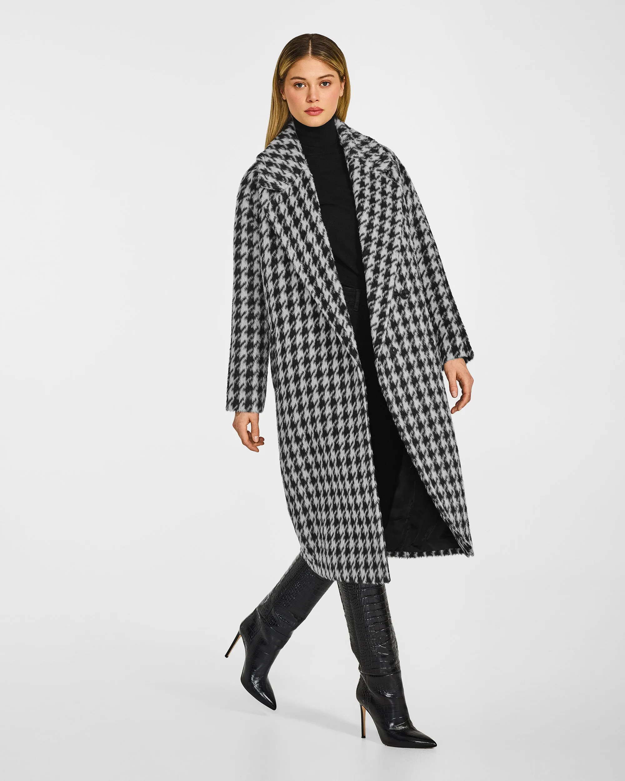 Houndstooth Suri Alpaca Long Raglan Sleeve Notched Collar Coat sold by Sentaler product image thumbnail 5