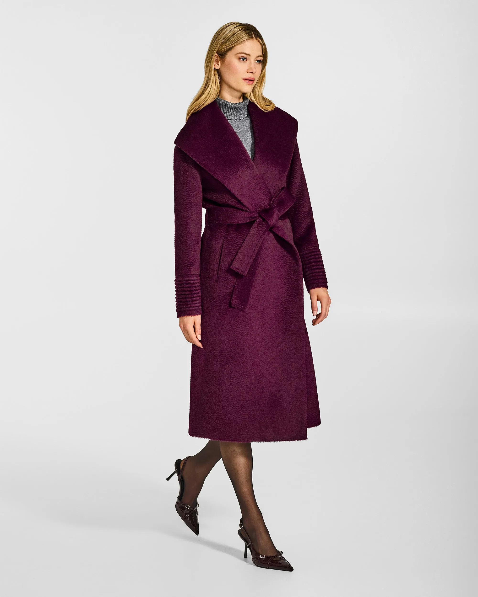 Suri Alpaca Long Shawl Collar Wrap Coat sold by Sentaler product image thumbnail 4