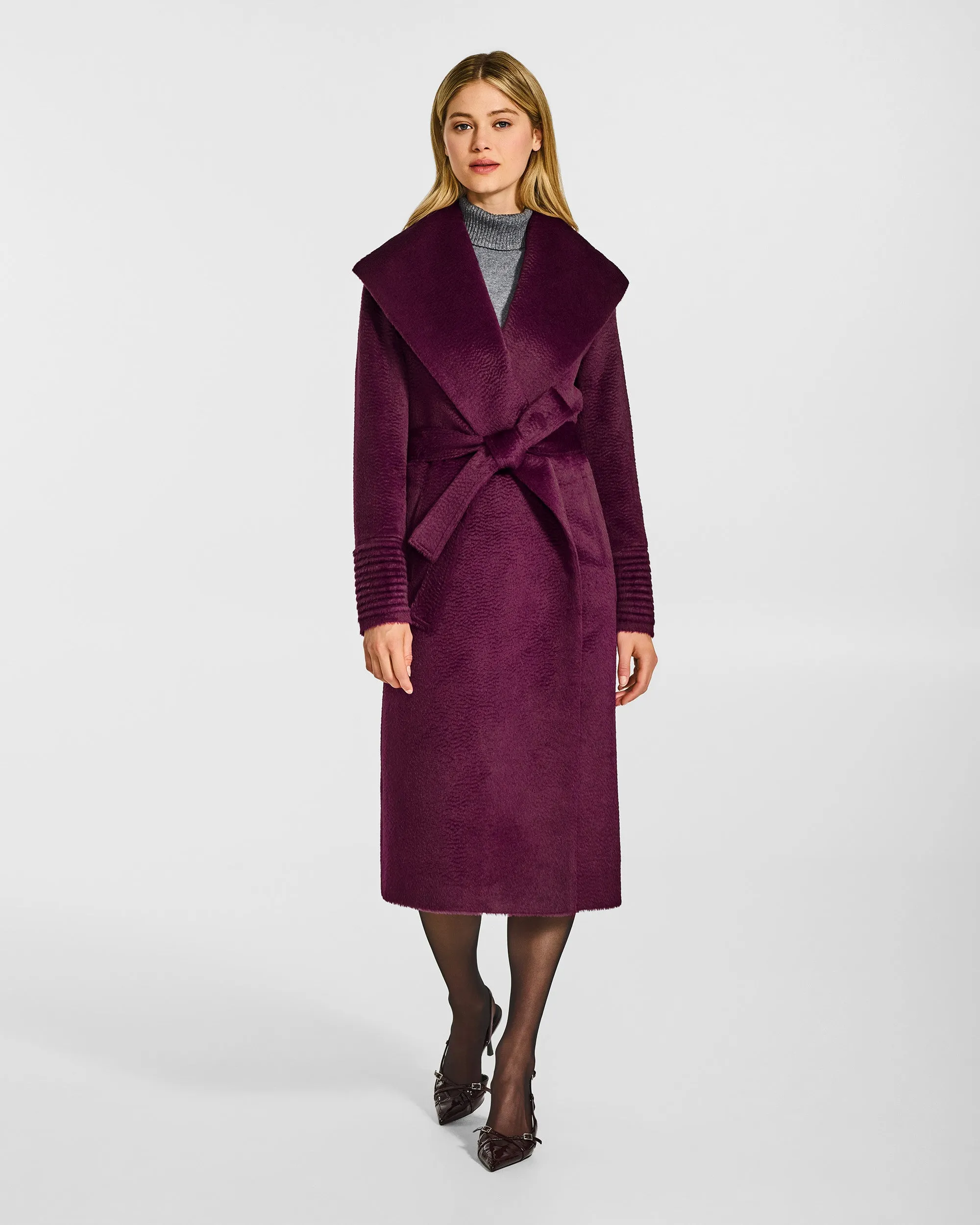 Suri Alpaca Long Shawl Collar Wrap Coat sold by Sentaler product image thumbnail 2