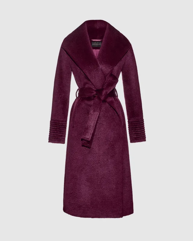 Suri Alpaca Long Shawl Collar Wrap Coat sold by Sentaler