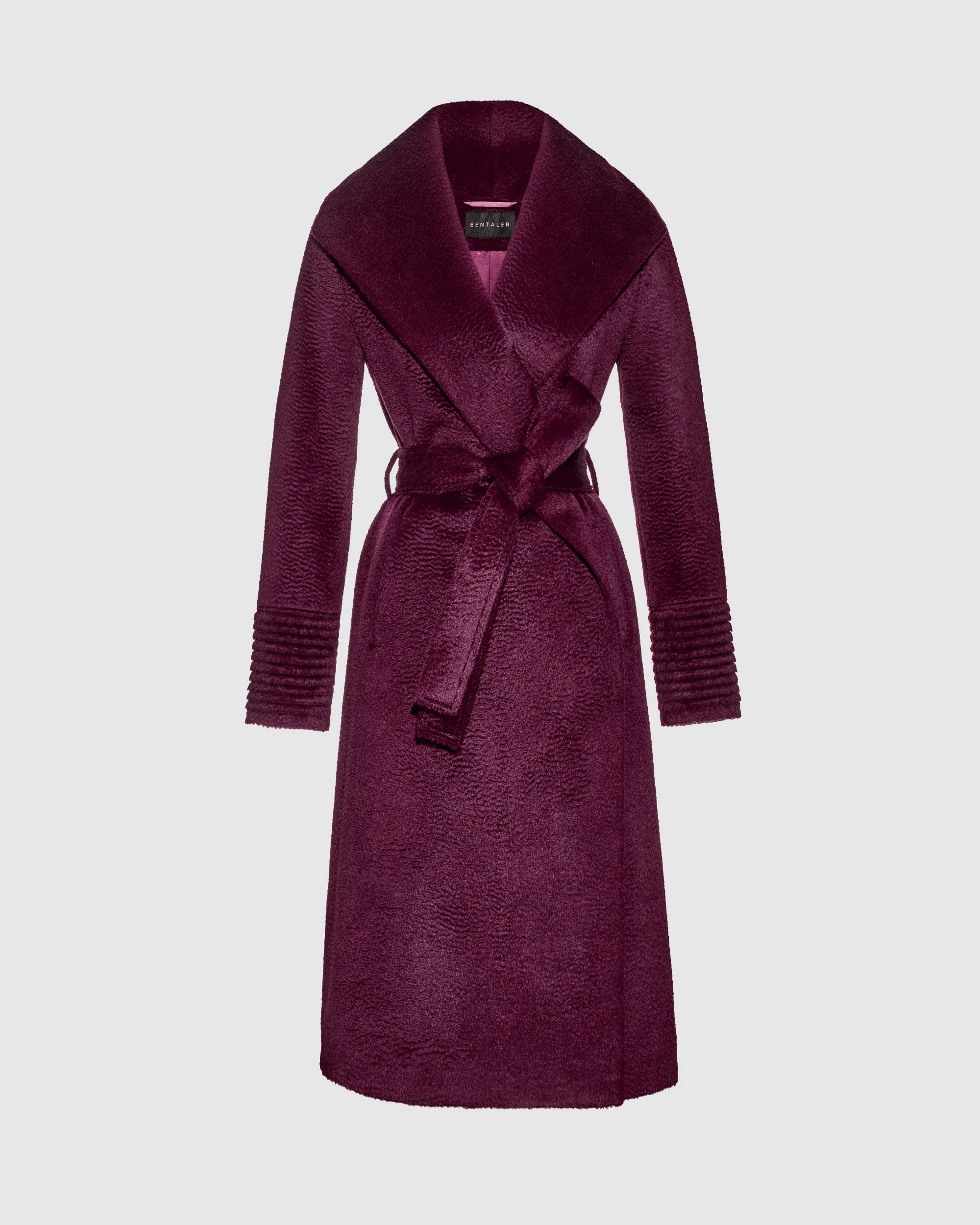 Suri Alpaca Long Shawl Collar Wrap Coat sold by Sentaler