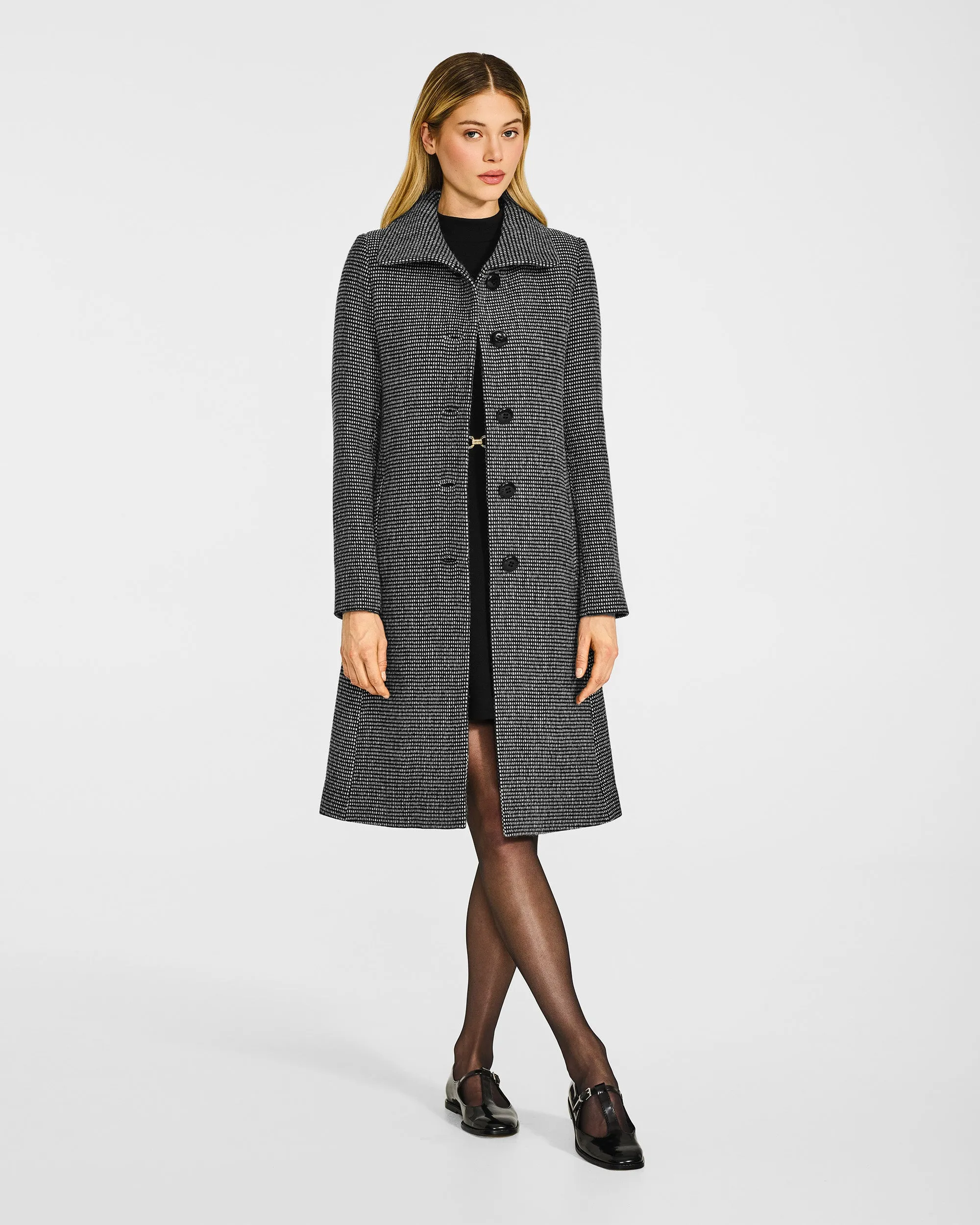 Glittered Tweed Suri Alpaca Empire Waist A-line Coat sold by Sentaler product image thumbnail 3