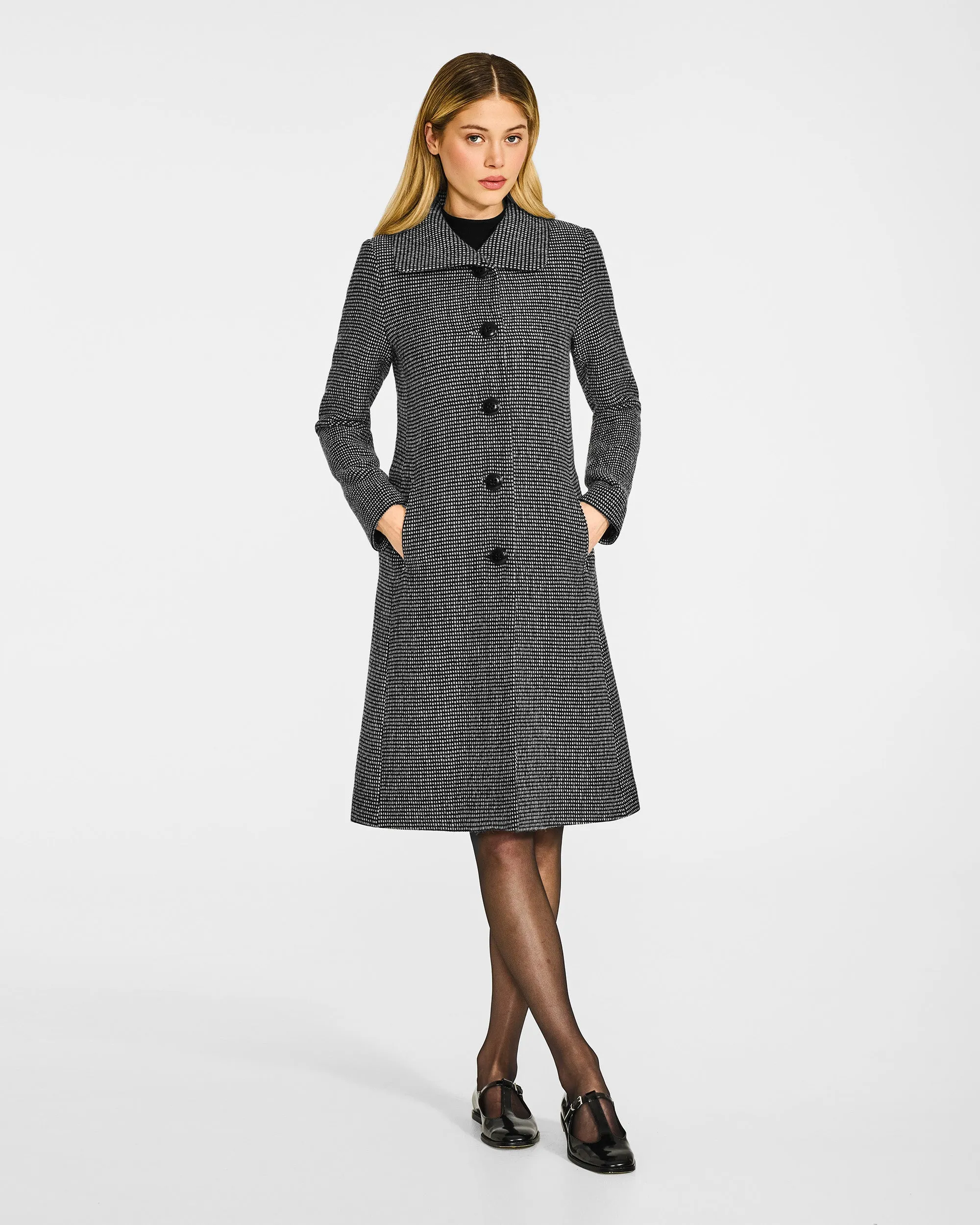 Glittered Tweed Suri Alpaca Empire Waist A-line Coat sold by Sentaler product image thumbnail 2