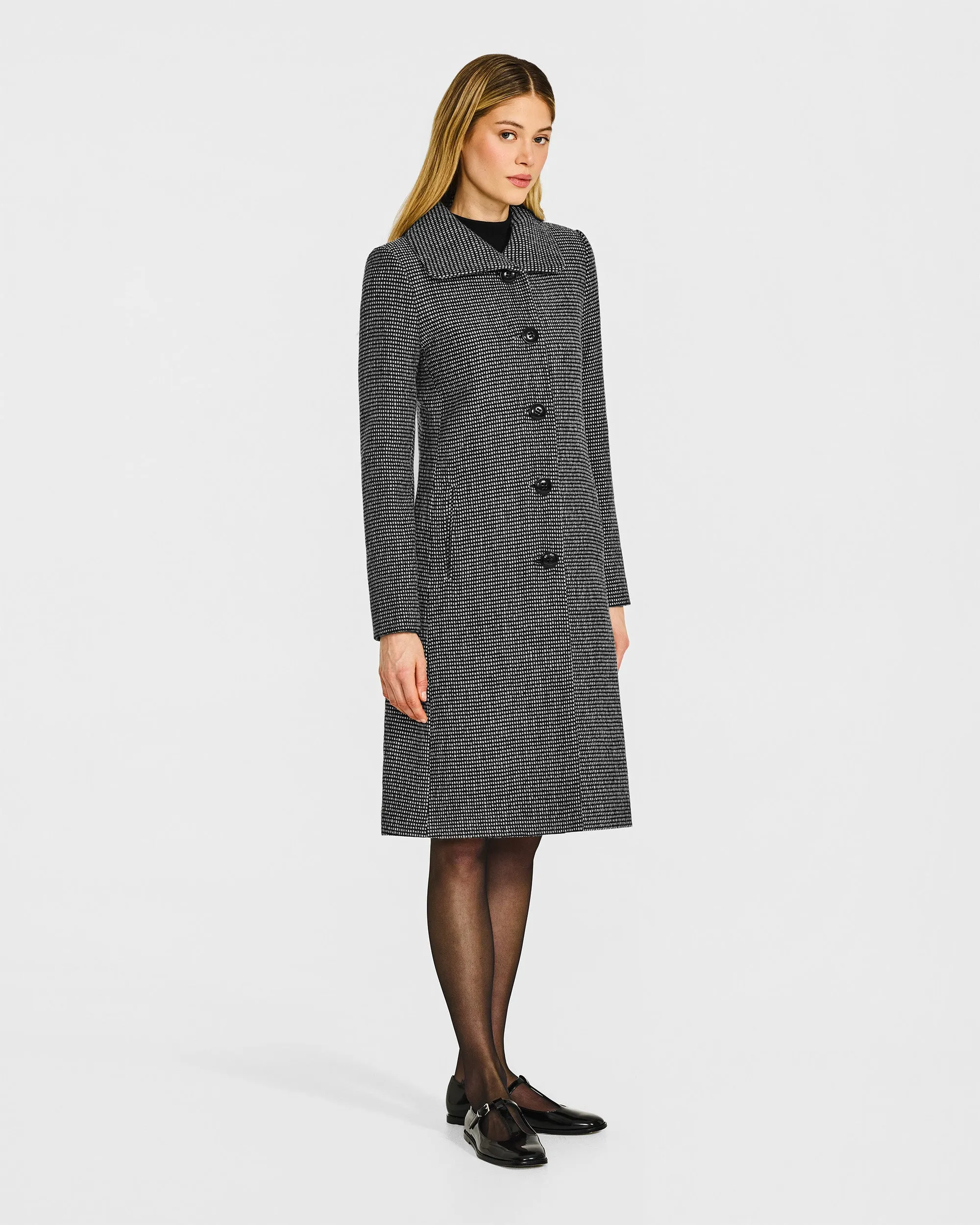 Glittered Tweed Suri Alpaca Empire Waist A-line Coat sold by Sentaler product image thumbnail 4