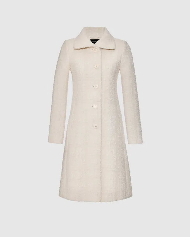 Glittered Tweed Suri Alpaca Empire Waist A-line Coat sold by Sentaler