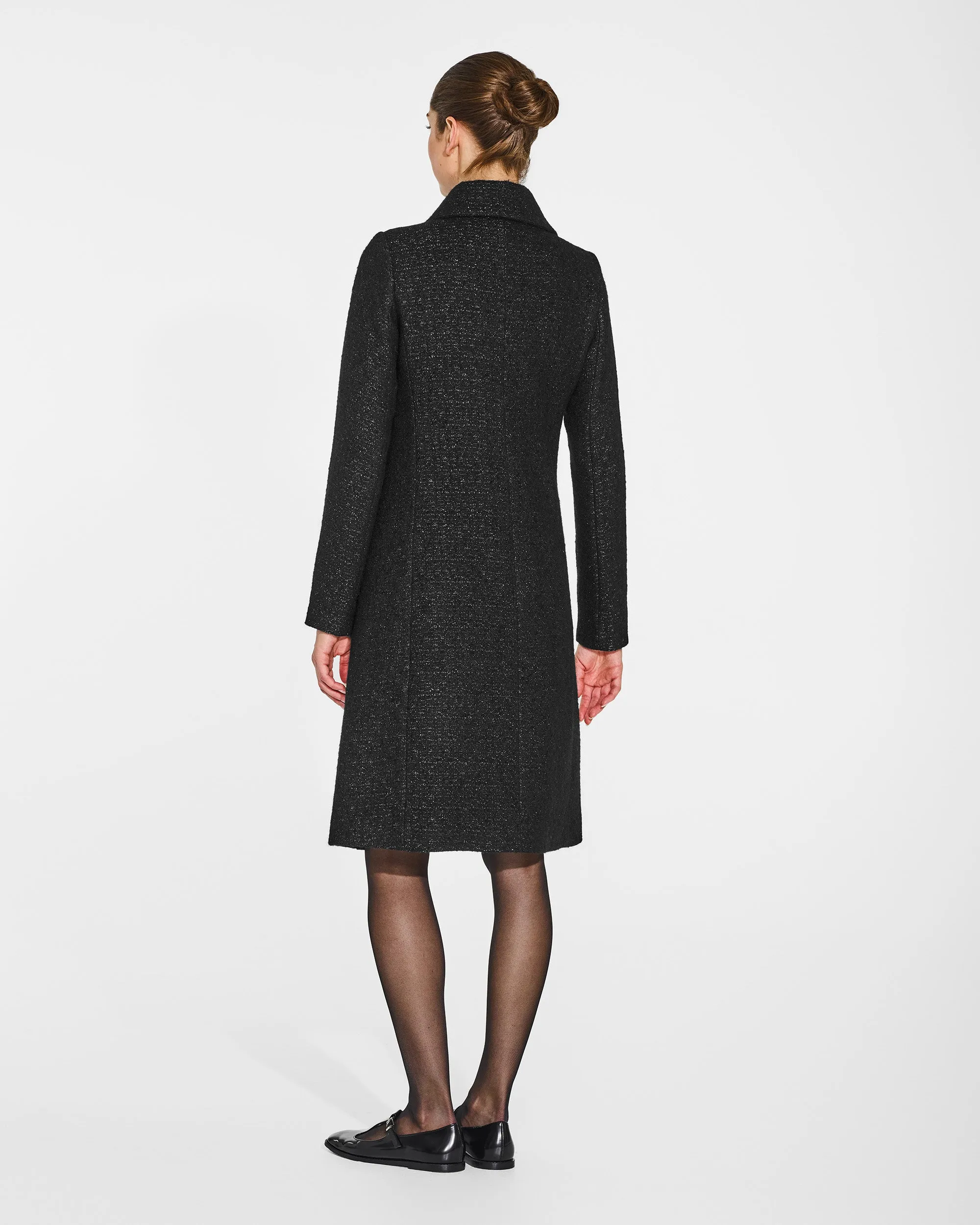 Glittered Tweed Suri Alpaca Empire Waist A-line Coat sold by Sentaler product image thumbnail 5