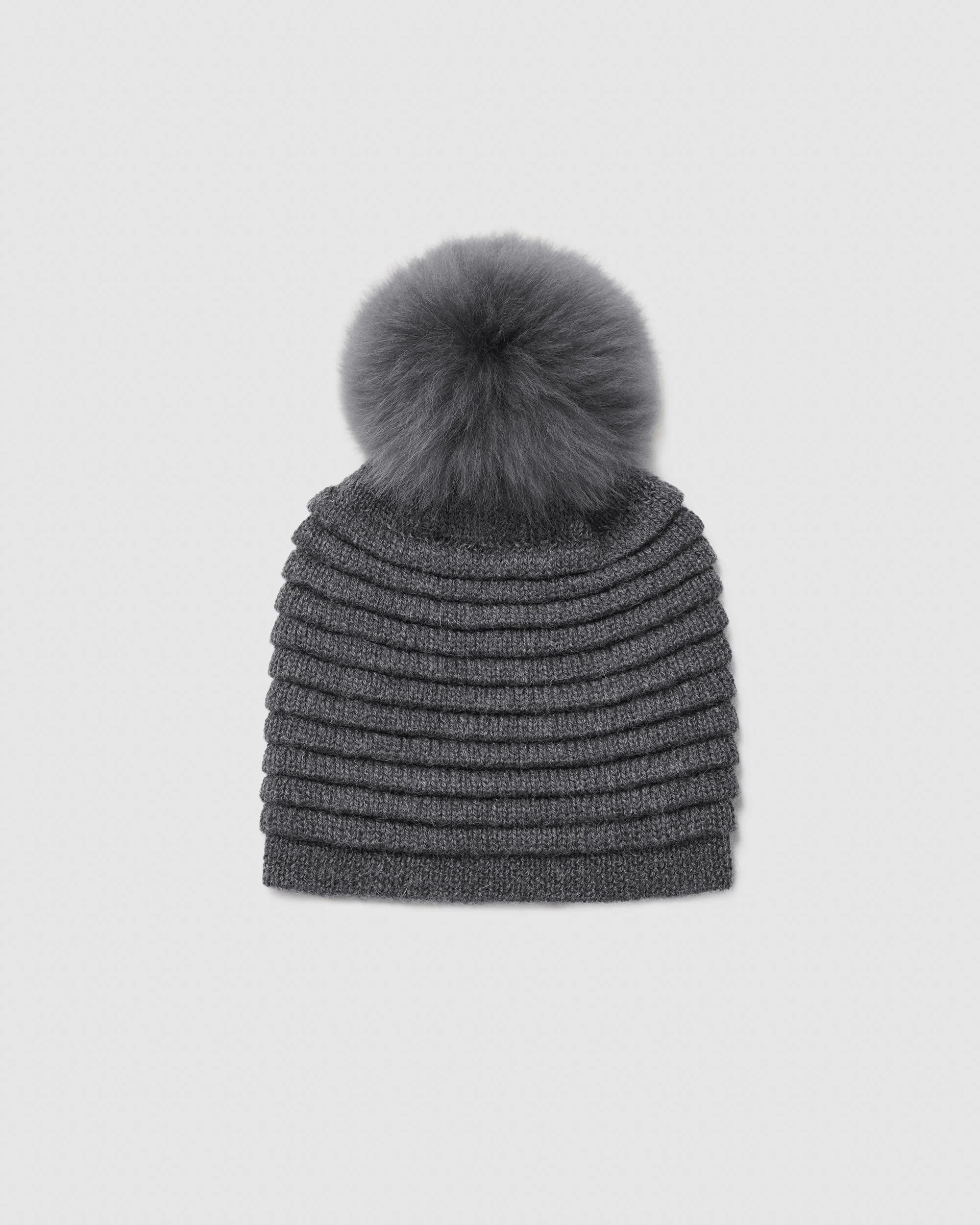 Adult Ribbed Hat With Oversized Fur Pompon sold by Sentaler